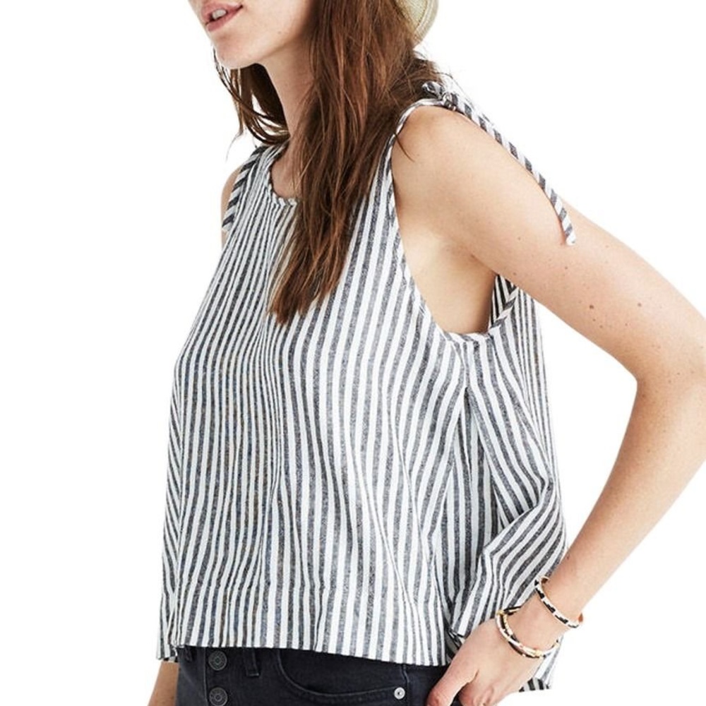 Madewell Striped Crop Swing Tank